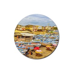 Engabao Beach At Guayas District Ecuador Rubber Round Coaster (4 pack) 