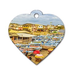 Engabao Beach At Guayas District Ecuador Dog Tag Heart (Two Sides)