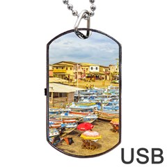 Engabao Beach At Guayas District Ecuador Dog Tag Usb Flash (two Sides) by dflcprints