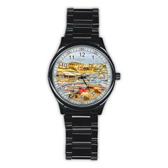 Engabao Beach At Guayas District Ecuador Stainless Steel Round Watch