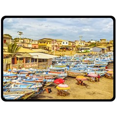 Engabao Beach At Guayas District Ecuador Double Sided Fleece Blanket (large)  by dflcprints