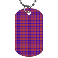 Pattern Plaid Geometric Red Blue Dog Tag (two Sides) by Simbadda