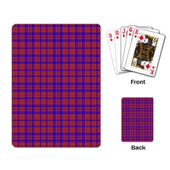 Pattern Plaid Geometric Red Blue Playing Card by Simbadda
