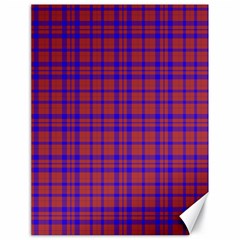 Pattern Plaid Geometric Red Blue Canvas 18  X 24   by Simbadda