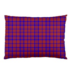 Pattern Plaid Geometric Red Blue Pillow Case (two Sides) by Simbadda