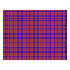 Pattern Plaid Geometric Red Blue Double Sided Flano Blanket (large)  by Simbadda