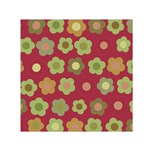 Floral pattern Small Satin Scarf (Square) Front