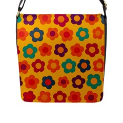 Floral Pattern Flap Messenger Bag (l)  by Valentinaart