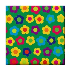 Floral Pattern Tile Coasters