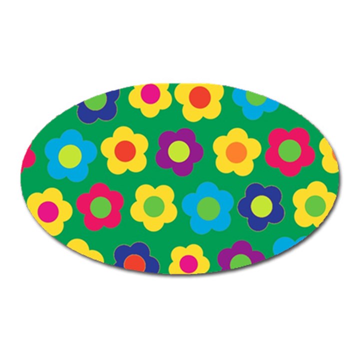 Floral pattern Oval Magnet