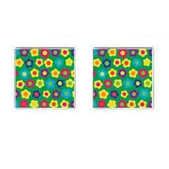 Floral Pattern Cufflinks (square)