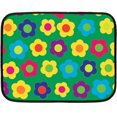 Floral Pattern Double Sided Fleece Blanket (mini)  by Valentinaart