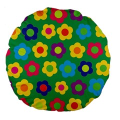 Floral Pattern Large 18  Premium Flano Round Cushions by Valentinaart