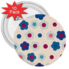 Floral Pattern 3  Buttons (10 Pack)  by Valentinaart