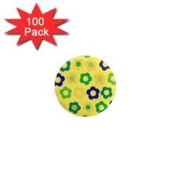 Floral Pattern 1  Mini Magnets (100 Pack) 