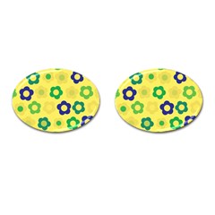 Floral Pattern Cufflinks (oval)
