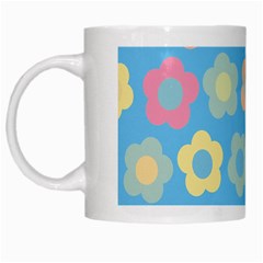 Floral Pattern White Mugs by Valentinaart