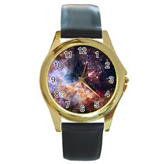 Celestial Fireworks Round Gold Metal Watch