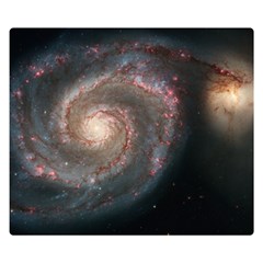 Whirlpool Galaxy And Companion Double Sided Flano Blanket (small)  by SpaceShop