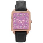 Pattern Rose Gold Leather Watch  Front