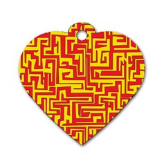 Pattern Dog Tag Heart (one Side) by Valentinaart