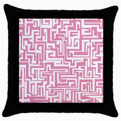 Pink Pattern Throw Pillow Case (black) by Valentinaart