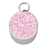 Pink pattern Mini Silver Compasses Front