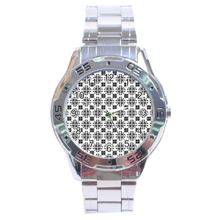 Pattern Stainless Steel Analogue Watch