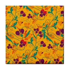 Floral Pattern Tile Coasters by Valentinaart