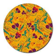 Floral Pattern Round Mousepads by Valentinaart