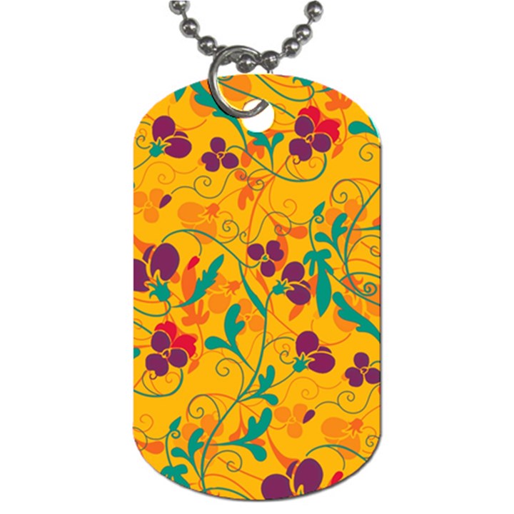 Floral pattern Dog Tag (One Side)