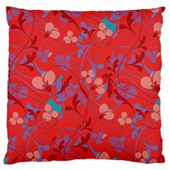 Floral Pattern Large Flano Cushion Case (two Sides) by Valentinaart