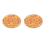 Floral pattern Cufflinks (Oval) Front(Pair)