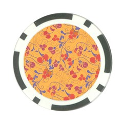Floral Pattern Poker Chip Card Guard (10 Pack)