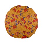 Floral pattern Standard 15  Premium Flano Round Cushions Back