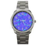 Floral pattern Sport Metal Watch Front