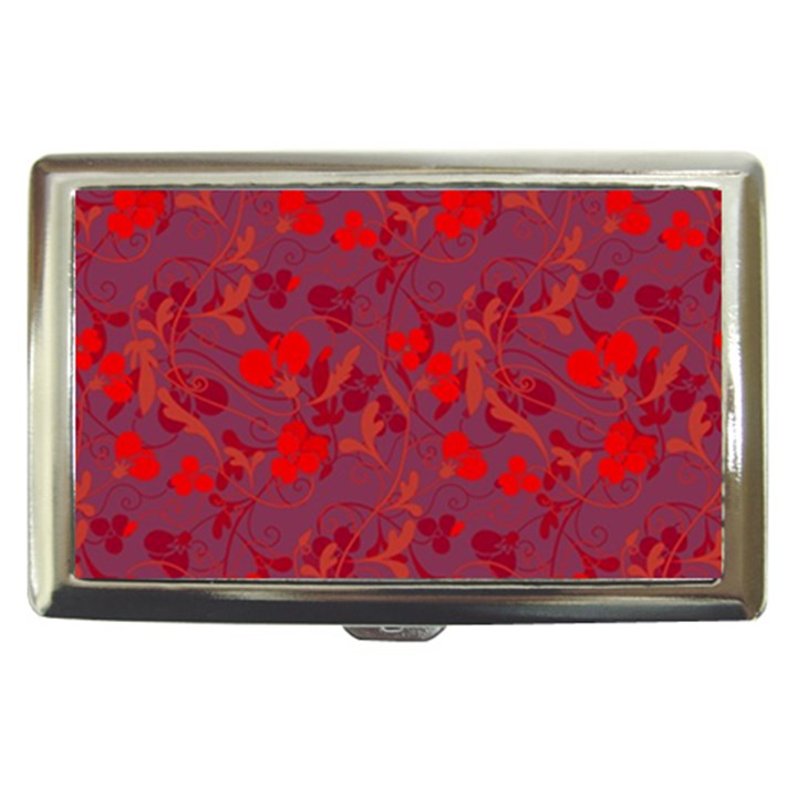 Red floral pattern Cigarette Money Cases