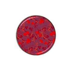 Red Floral Pattern Hat Clip Ball Marker (4 Pack) by Valentinaart