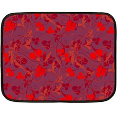 Red Floral Pattern Double Sided Fleece Blanket (mini)  by Valentinaart