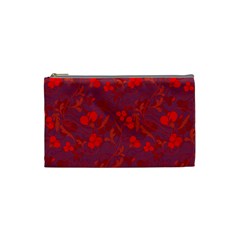 Red Floral Pattern Cosmetic Bag (small)  by Valentinaart