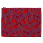 Red floral pattern Cosmetic Bag (XXL)  Front