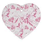 Floral pattern Heart Ornament (Two Sides) Back