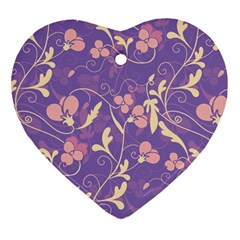 Floral Pattern Heart Ornament (two Sides) by Valentinaart