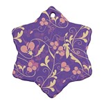 Floral pattern Snowflake Ornament (Two Sides) Back