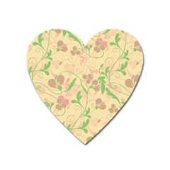 Floral Pattern Heart Magnet by Valentinaart