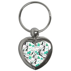 Floral Pattern Key Chains (heart)  by Valentinaart