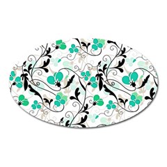 Floral Pattern Oval Magnet by Valentinaart