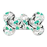 Floral pattern Dog Tag Bone (Two Sides) Front