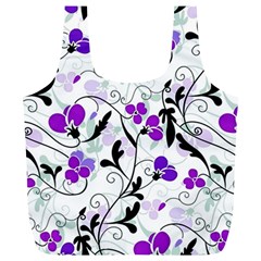 Floral Pattern Full Print Recycle Bags (l)  by Valentinaart
