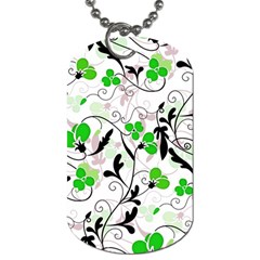 Floral Pattern Dog Tag (two Sides) by Valentinaart